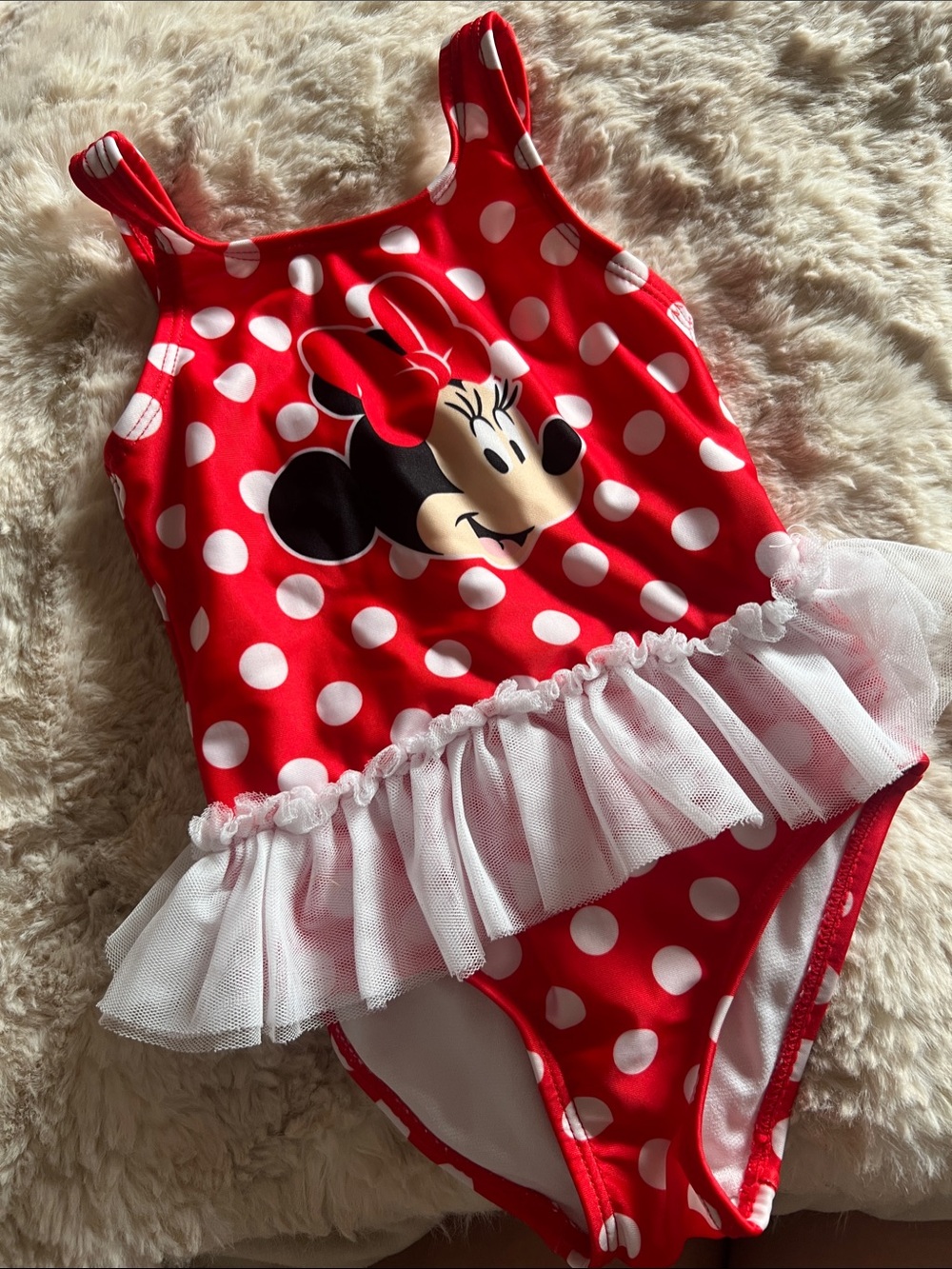 Disney Red & White Minnie Mouse Polka Dot One-Piece Swimsuit